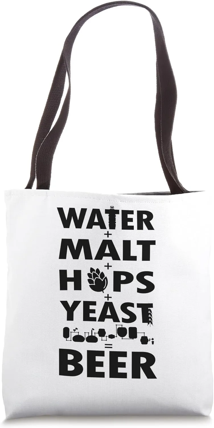 Water Malt Hops Yeast Beer Homebrewing Craftbeer Brewery Tote Bag