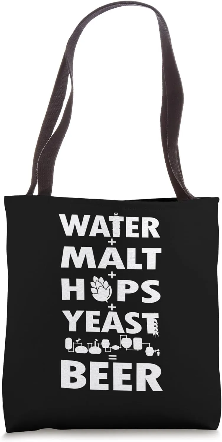 Water Malt Hops Yeast Beer Homebrewing Craftbeer Brewery Tote Bag