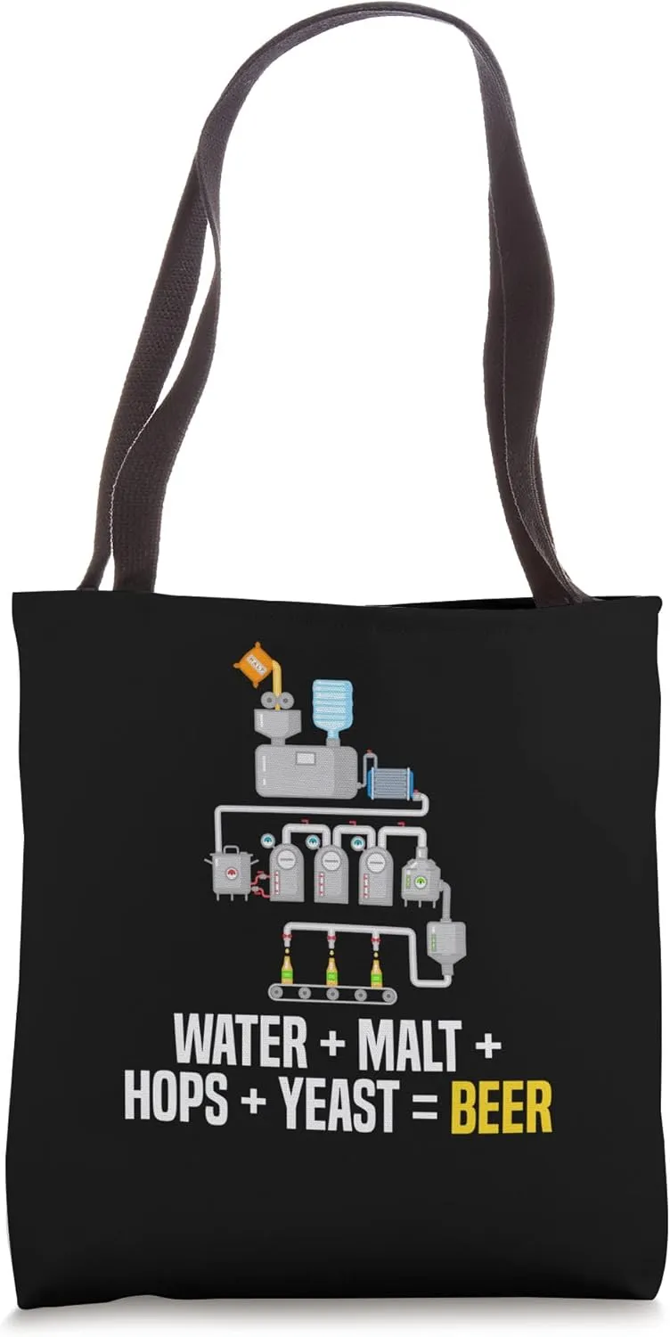 Water Malt Hops Yeast Beer Homebrewing Craftbeer Brewery Tote Bag