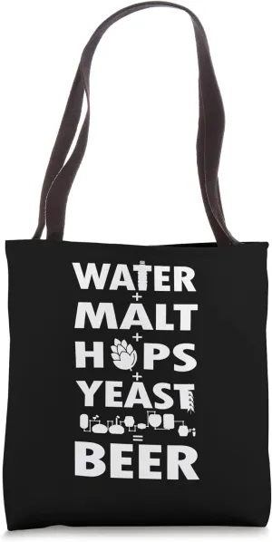 Water Malt Hops Yeast Beer Homebrewing Craftbeer Brewery Tote Bag