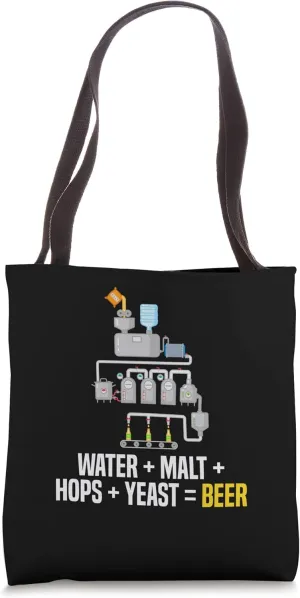 Water Malt Hops Yeast Beer Homebrewing Craftbeer Brewery Tote Bag