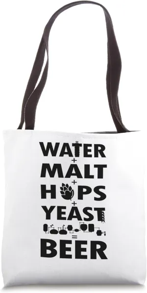 Water Malt Hops Yeast Beer Homebrewing Craftbeer Brewery Tote Bag