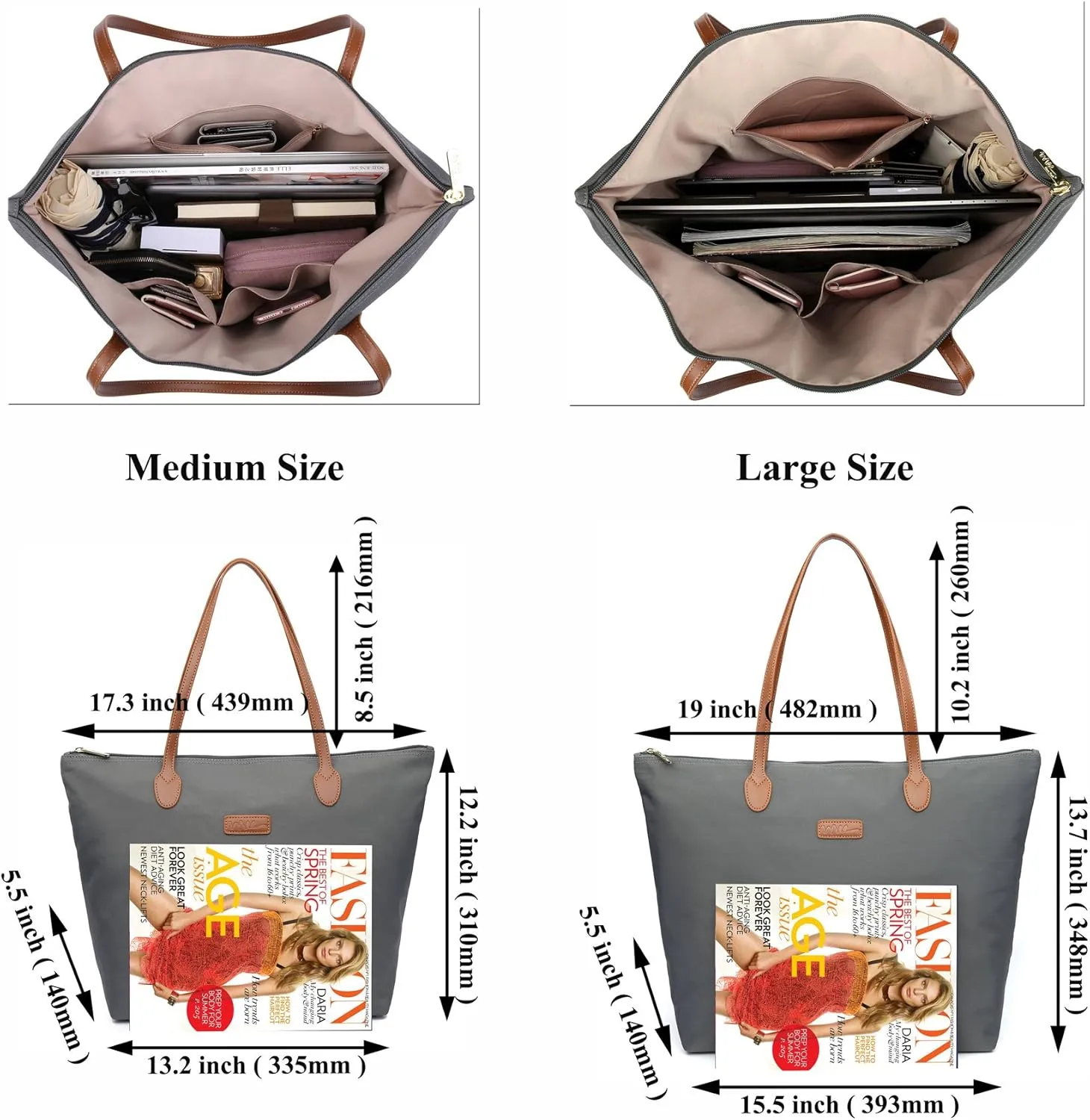 Water Resistant Light Weight Nylon Tote Bag Handbag