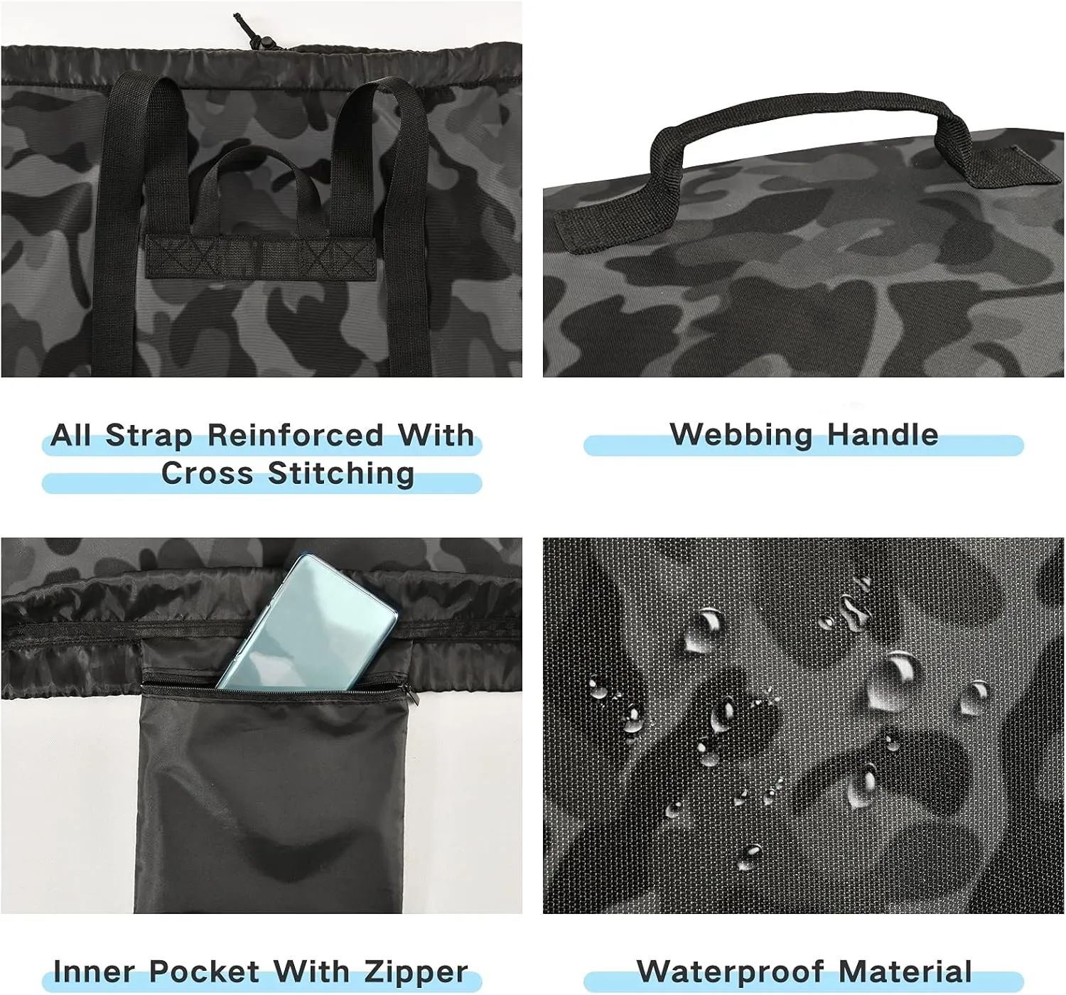 Watercolor Camouflage Laundry Backback Large Heavy Duty Laundry Bag for College Students Laundry bag with Shoulder Straps Dirty Clothes Organizer for Traveling Waterproof