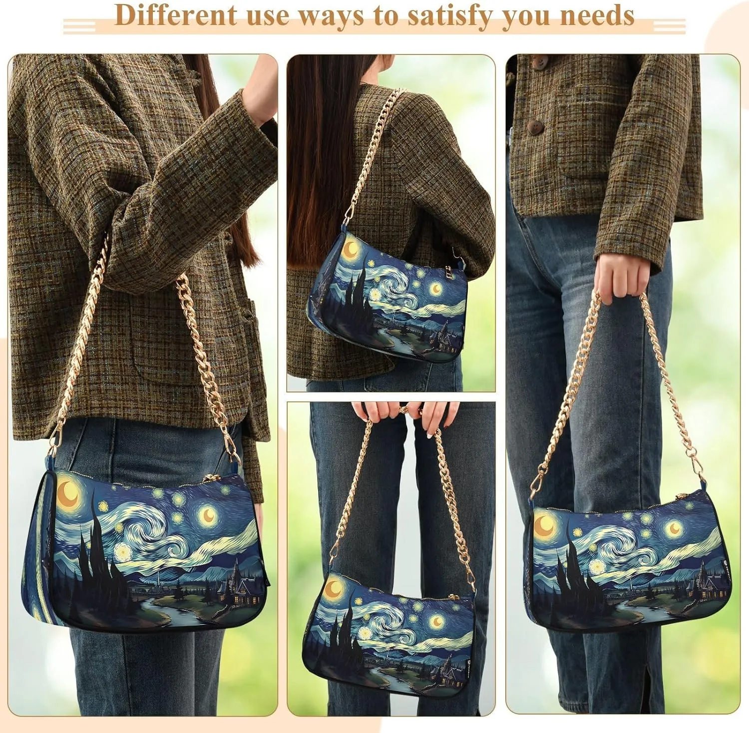 Watercolor Cat with Many Cats Women's Small Purse, Womens Shoulder Bags Crossbody
