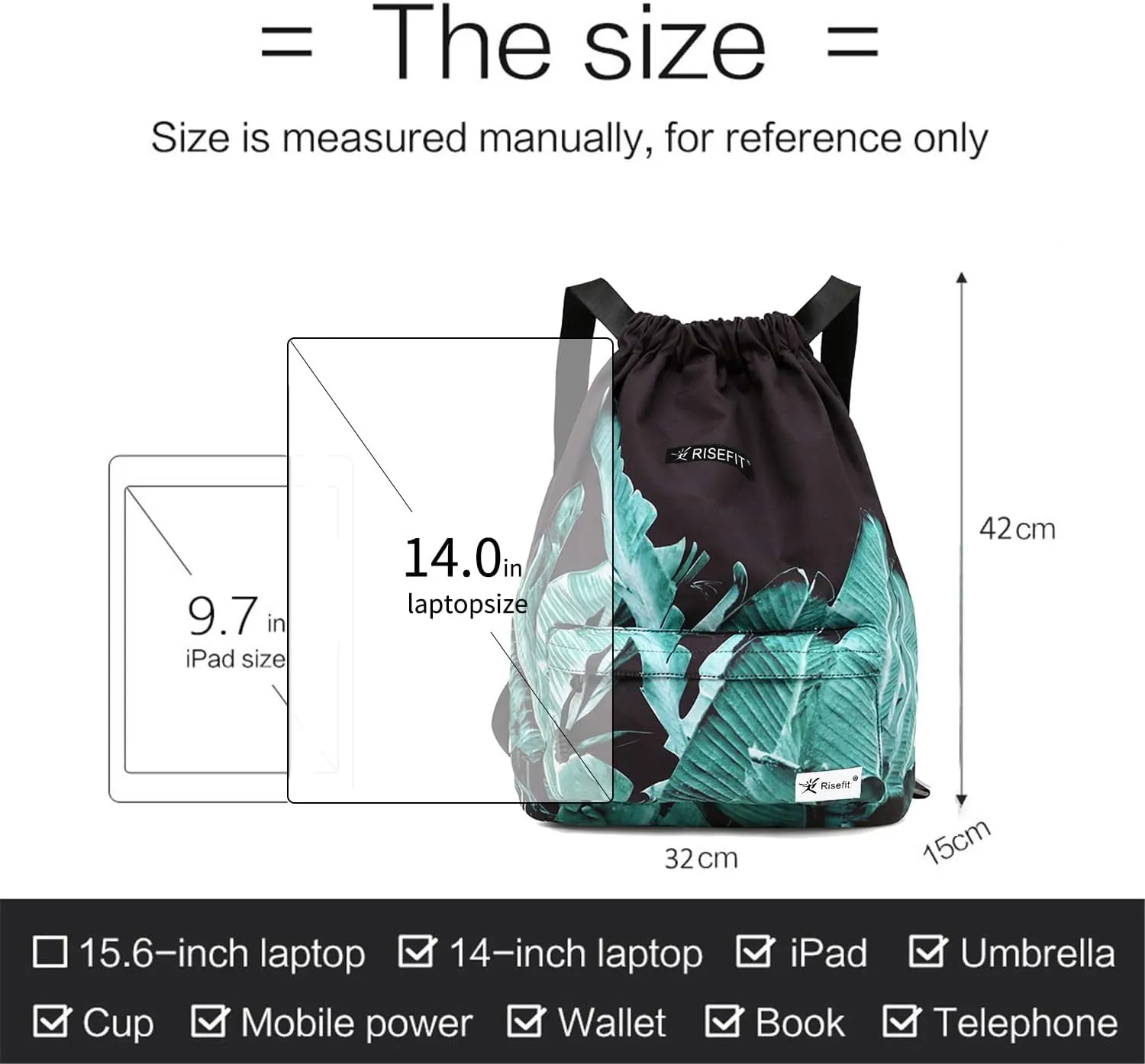 Waterproof Drawstring Bag, Gym Bag Sackpack Sports Beach Backpack for Men Women