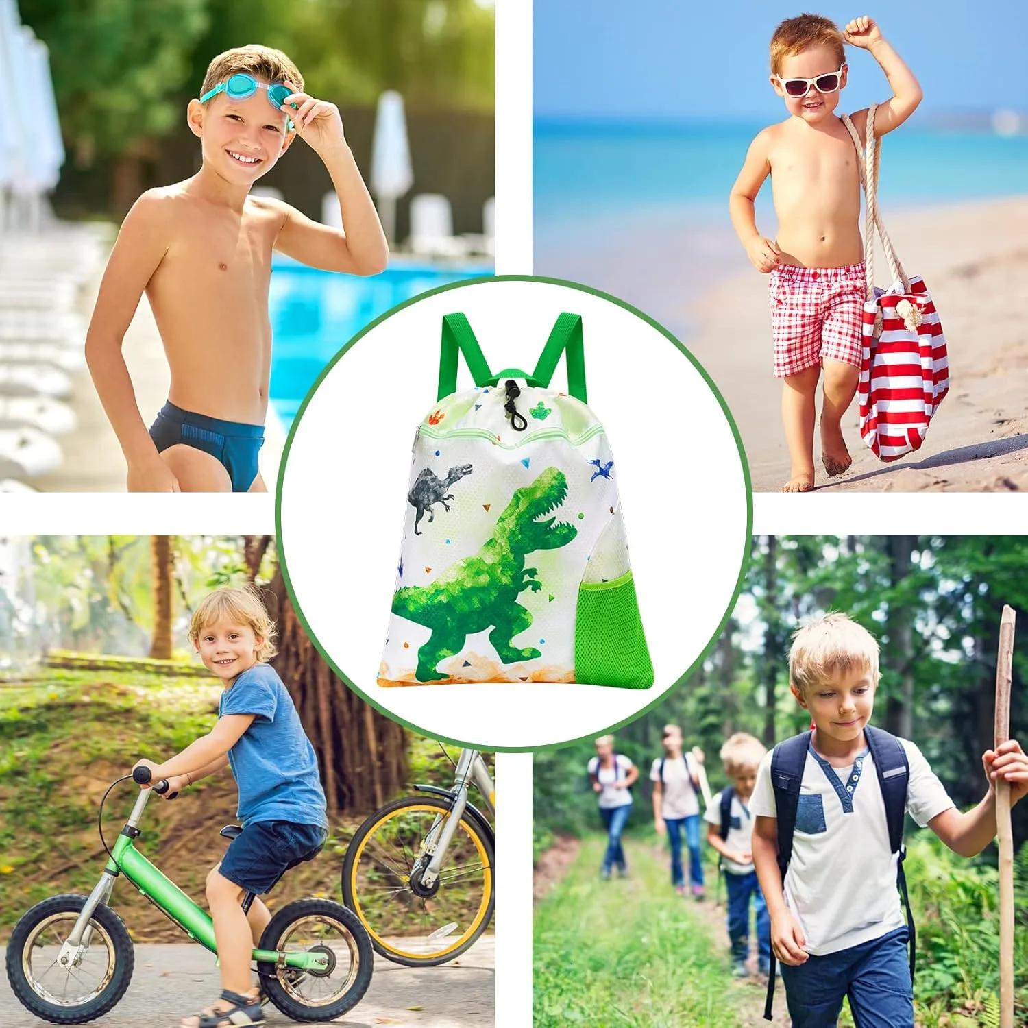 WAWSAM Gym Drawstring Backpack String Bag - 15” x 17” Sports Gym Bag for Kids Waterproof Swimming Beach Shopping Yoga Bag