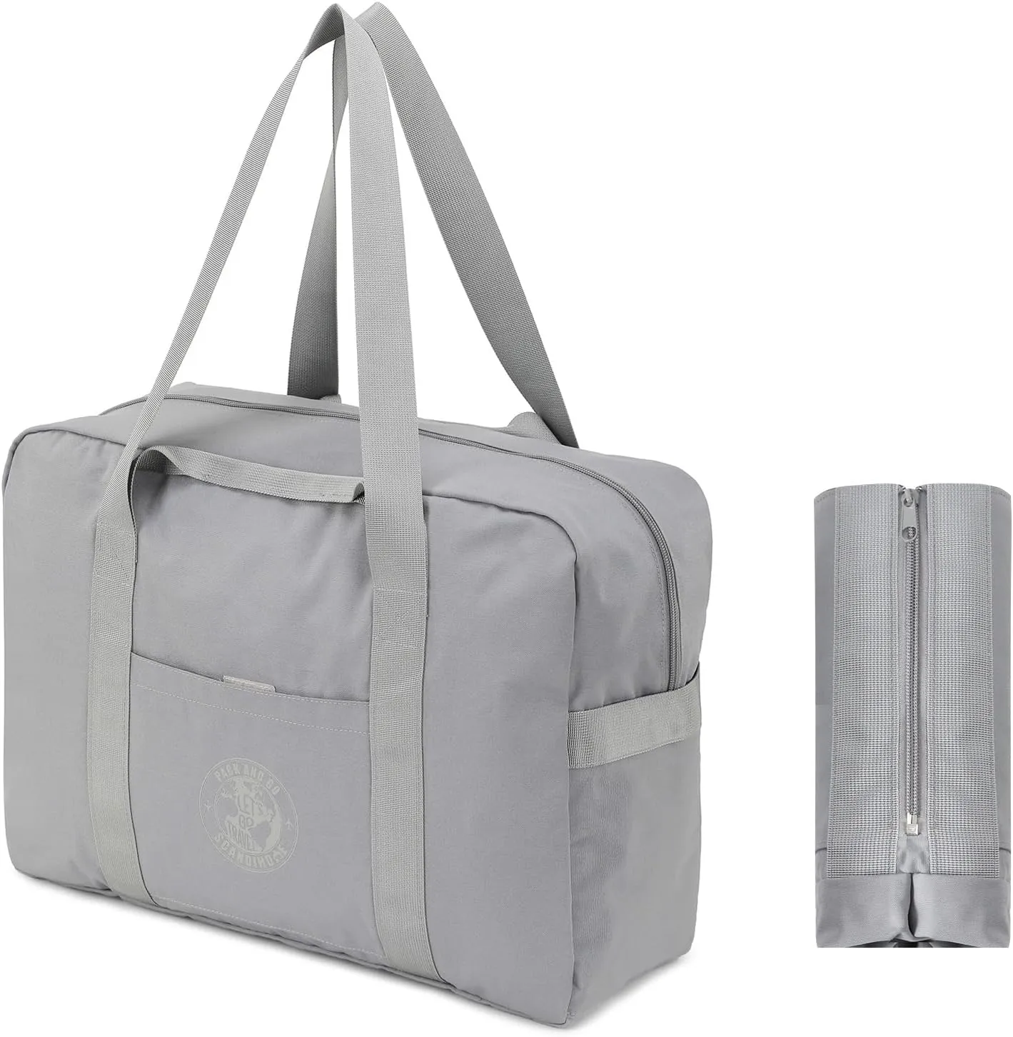 Weekender Bags for Women, Travel Duffel Bags, Water Resistant Personal Item/Carry Bag, Carry on Overnight Bag, Foldable Gym Bag for Travelling, Sports (Gray)