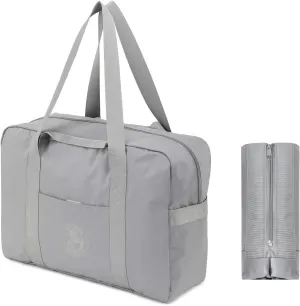 Weekender Bags for Women, Travel Duffel Bags, Water Resistant Personal Item/Carry Bag, Carry on Overnight Bag, Foldable Gym Bag for Travelling, Sports (Gray)