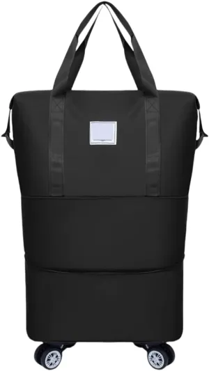 Wheeled Luggage Bag Expandable and Foldable Dry Wet Separation Water Travel Rolling Duffle Bag