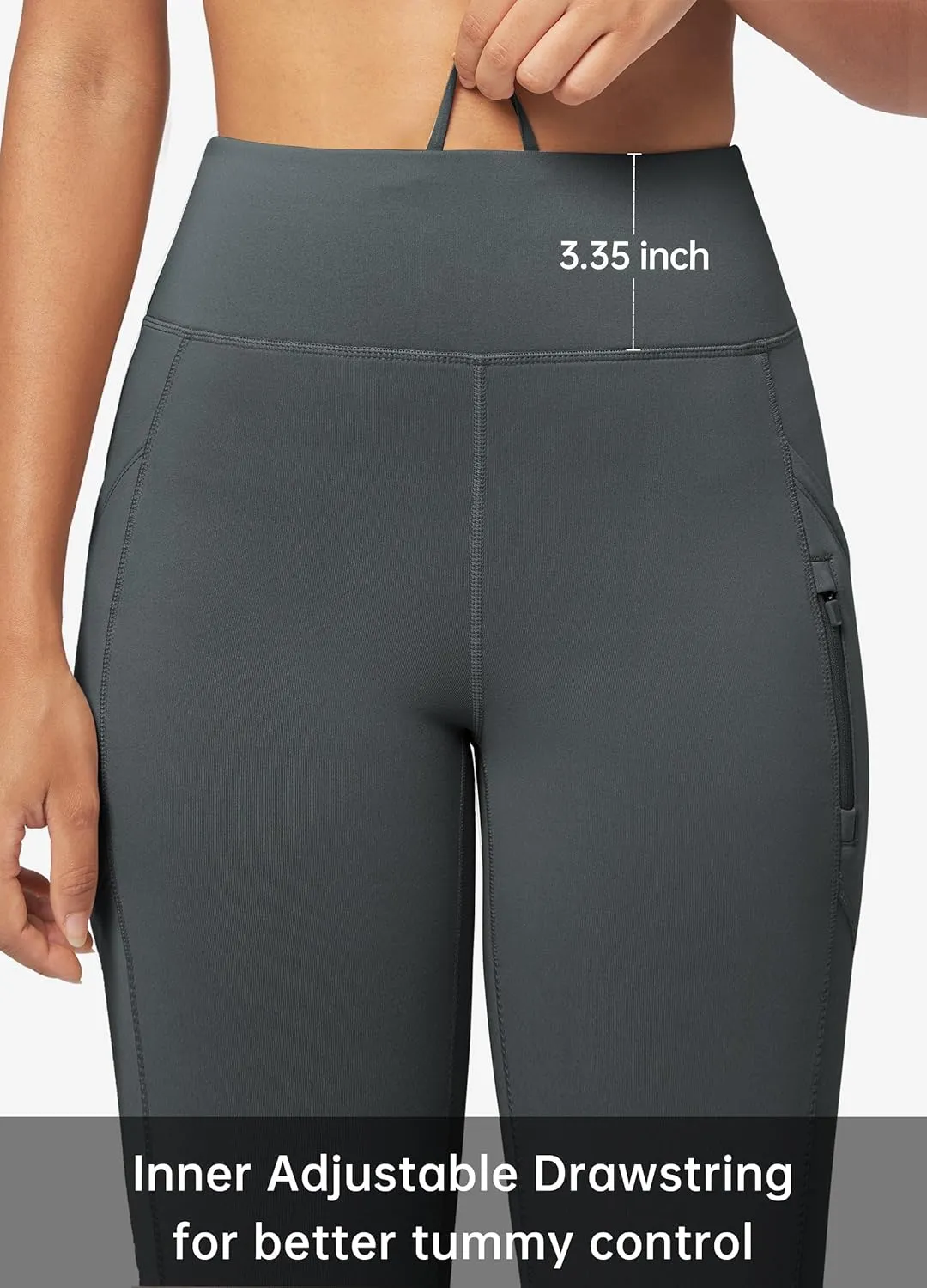 Willit Women's Fleece Lined Pants Thermal Leggings Winter Bootcut Yoga Pants Zipper Pockets Flare High Waist Water Resistant
