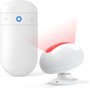 Wireless Motion Sensor Doorbell -Indoor Motion Detector Alarm, Door Chime for Business/Store/Office Entrance, Entry Alert Bell with Buzzer, USB/Battery Powered (1 Receiver   1 Motion Sensor)