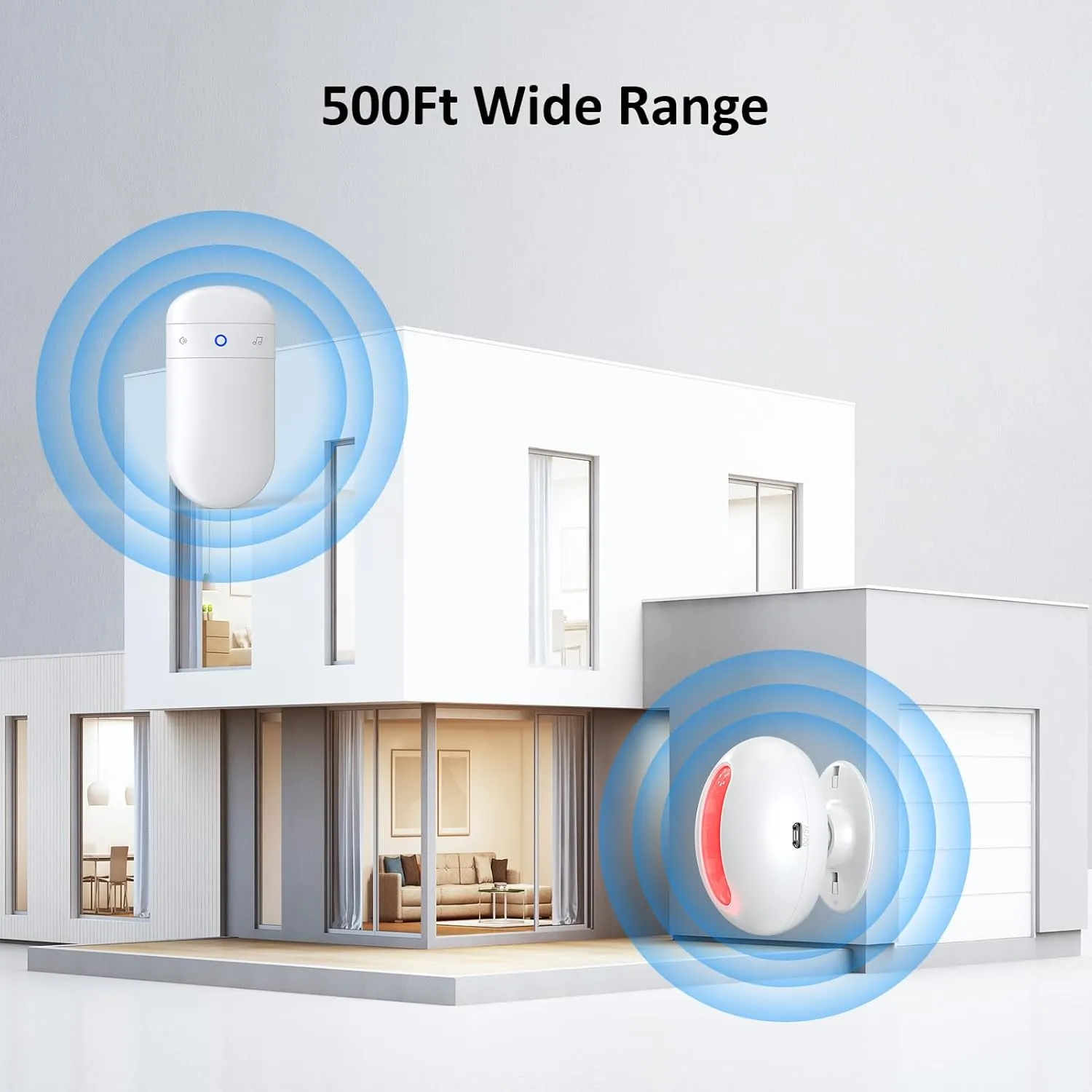 Wireless Motion Sensor Doorbell -Indoor Motion Detector Alarm, Door Chime for Business/Store/Office Entrance, Entry Alert Bell with Buzzer, USB/Battery Powered (1 Receiver   2 Motion Sensor)