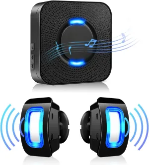 Wireless Motion Sensor LED Light - Motion Detector Alarm Chimes Door Sensor with 500 FT Range Security Alert Monitor System for Home, Business, Store, Office, School
