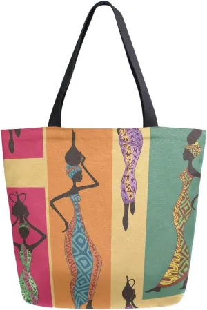 Woman Tote Bag African American Women Shoulder Handbag for Work Travel Business Beach Shopping