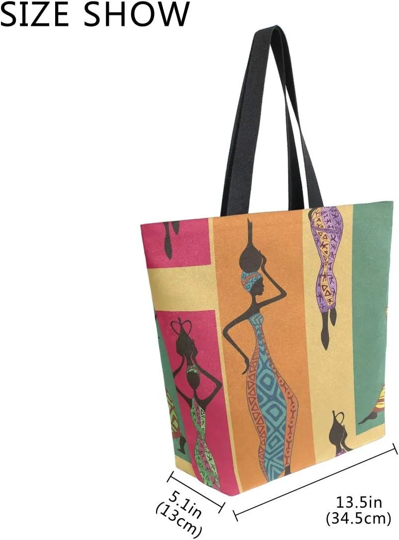 Woman Tote Bag African American Women Shoulder Handbag for Work Travel Business Beach Shopping