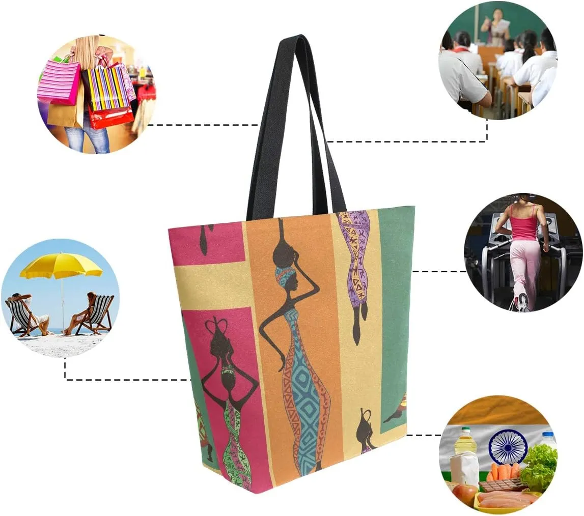 Woman Tote Bag African American Women Shoulder Handbag for Work Travel Business Beach Shopping