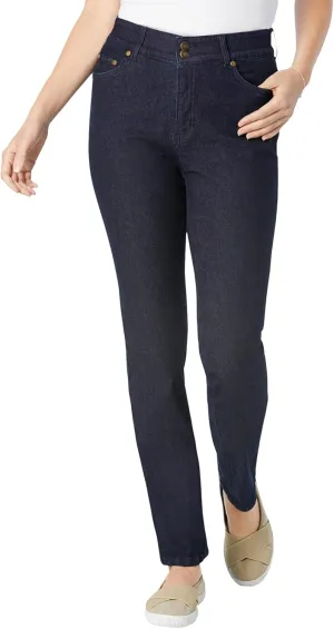 Woman Within Plus Size Secret Solutions; Tummy Smoothing Straight Leg Denim Jean