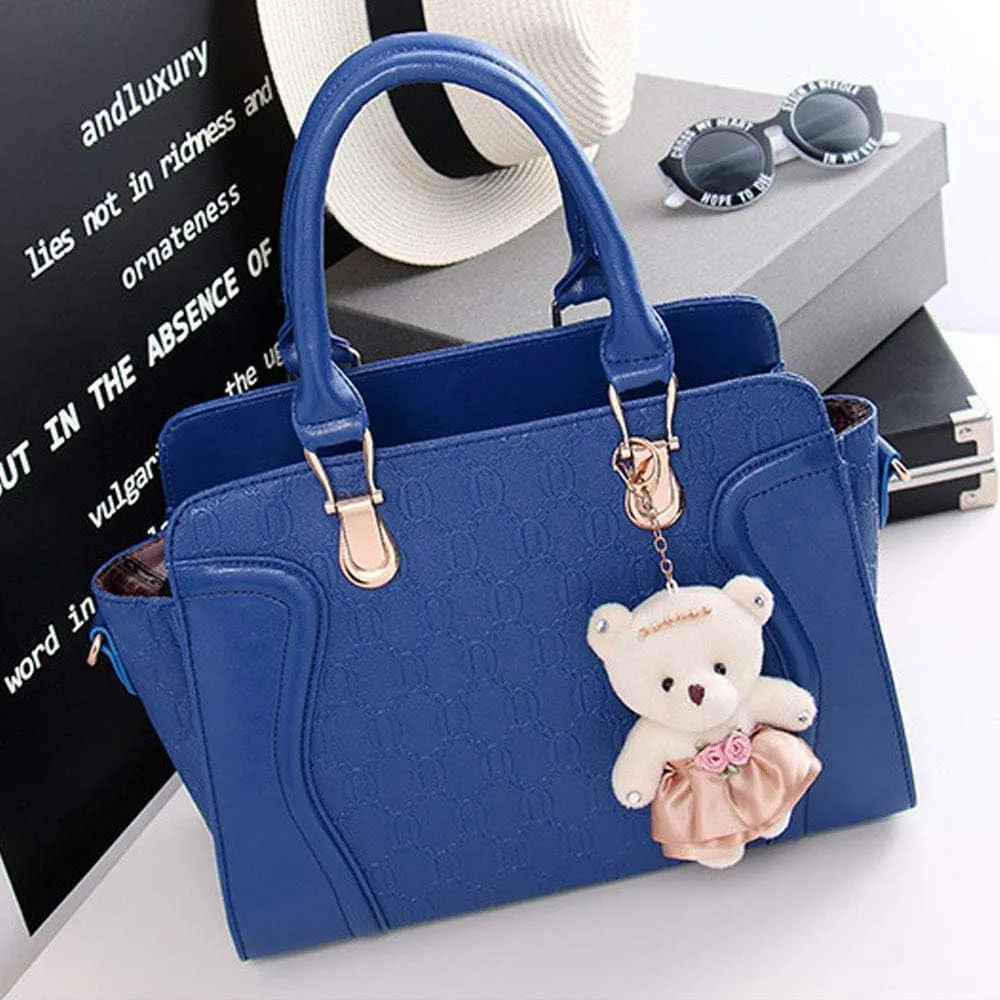 Women 4PCS Tote Satchel Shoulder Bag PU Top Handle Bag Clutch Card Holder