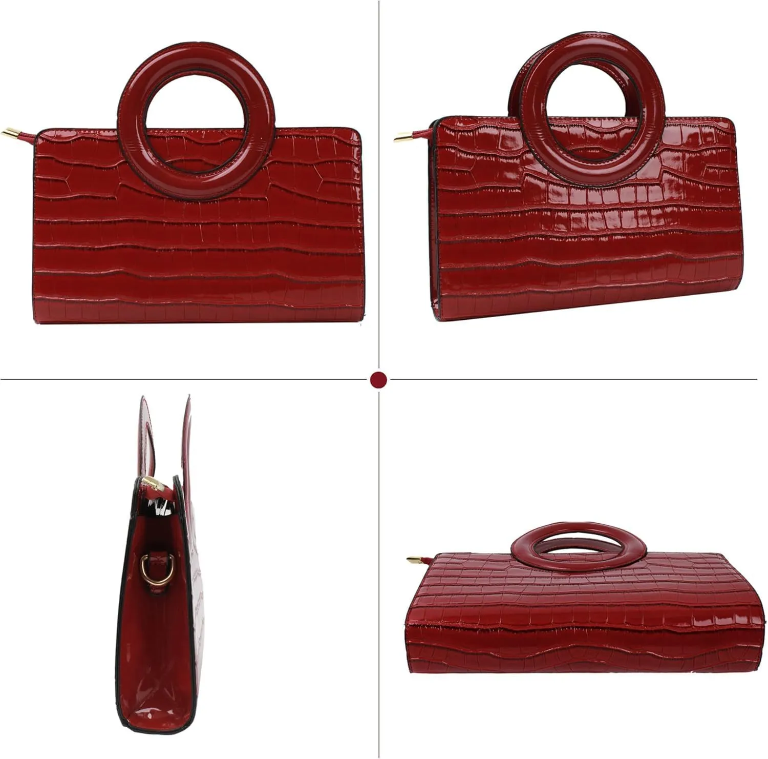 Women Flap Tote Top Handle Satchel Handbags PU Leather Clutch Purse Shoulder Bag
