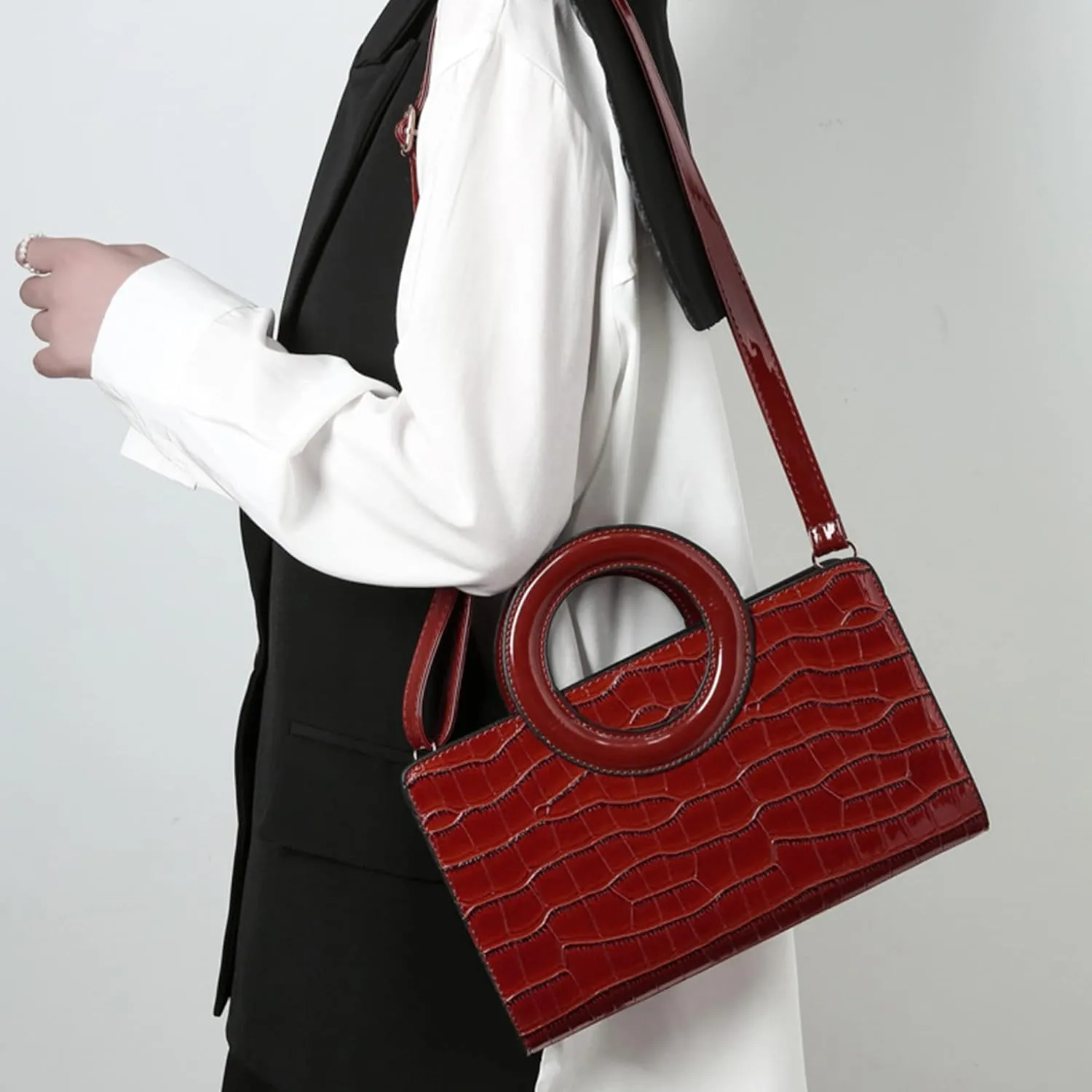 Women Flap Tote Top Handle Satchel Handbags PU Leather Clutch Purse Shoulder Bag