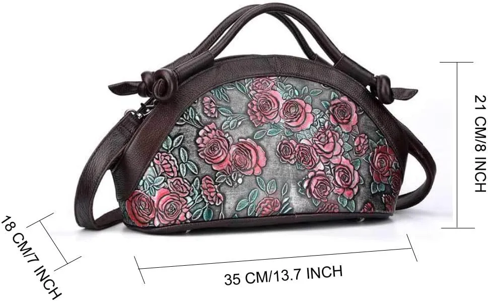 Women Handbag Genuine Leather Satchel Purse Handbag Vintage Top Handle Handbag Work Tote Bag
