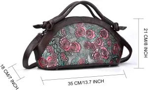 Women Handbag Genuine Leather Satchel Purse Handbag Vintage Top Handle Handbag Work Tote Bag