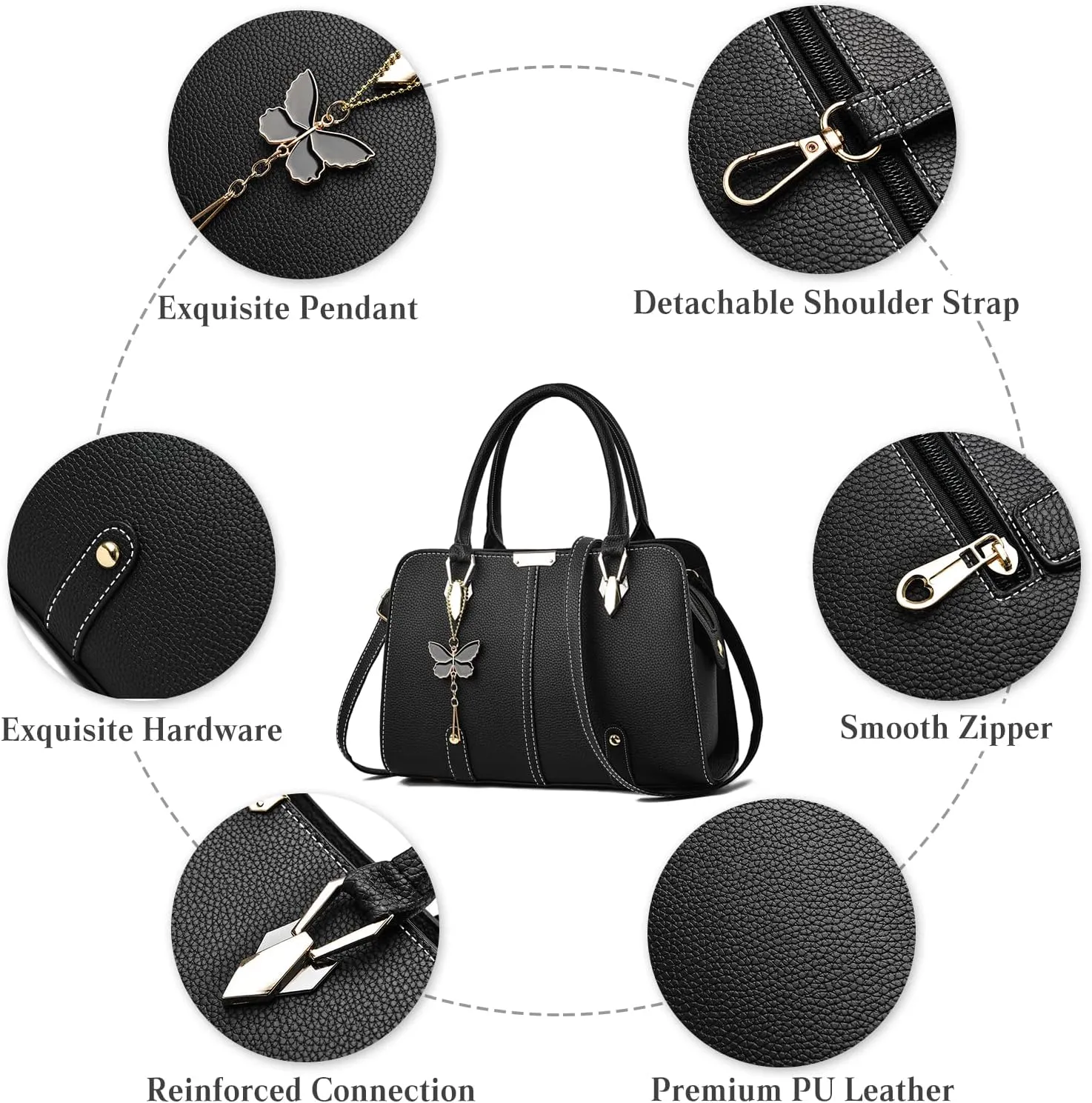 Women Handbag Tote PU Leather Shoulder Crossbody Waterproof Satchel