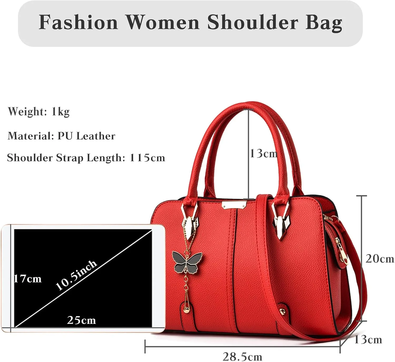 Women Handbag Tote PU Leather Shoulder Crossbody Waterproof Satchel