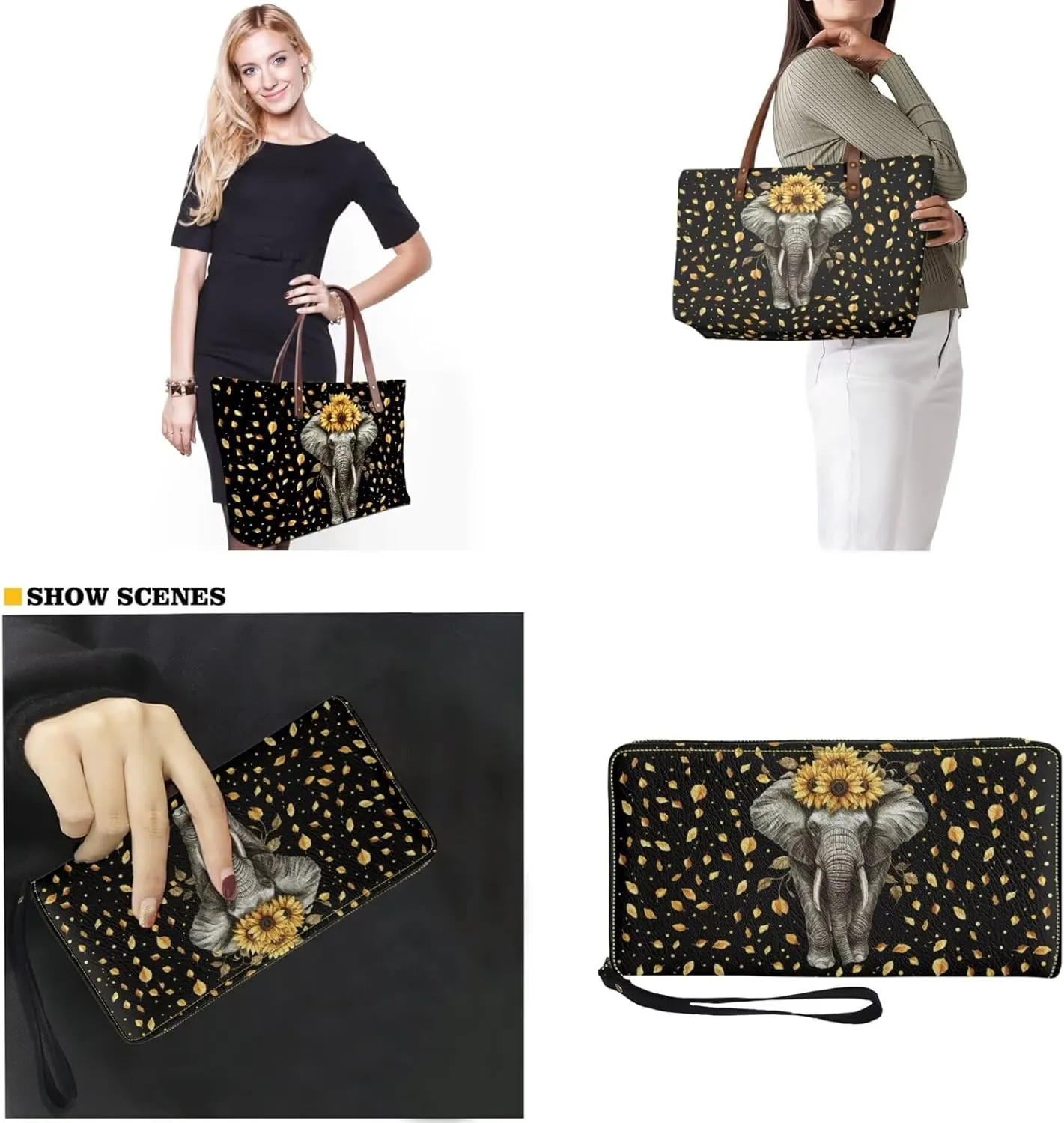 Women Handbag Wallet Combo,Portable Ladies Tote Bag Handbag,Top Handle Satchel Purse for Travel