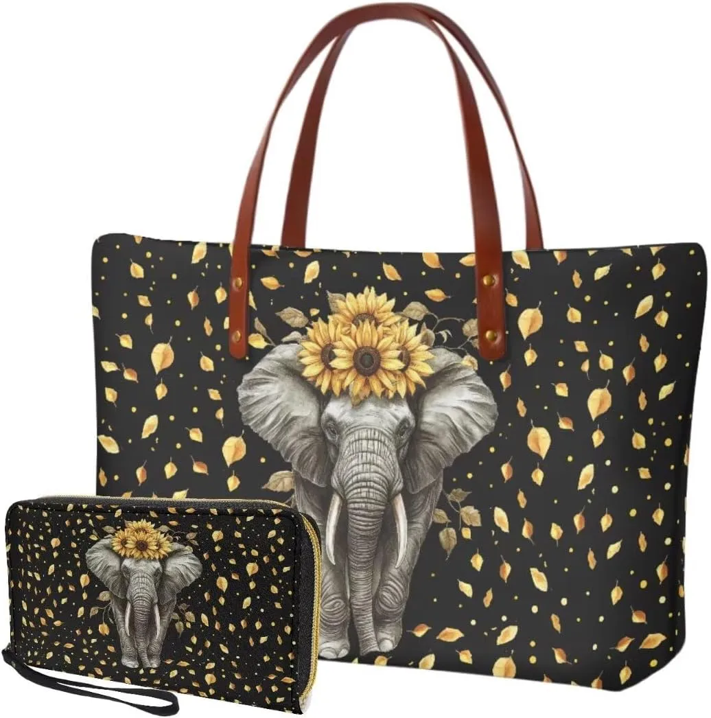 Women Handbag Wallet Combo,Portable Ladies Tote Bag Handbag,Top Handle Satchel Purse for Travel