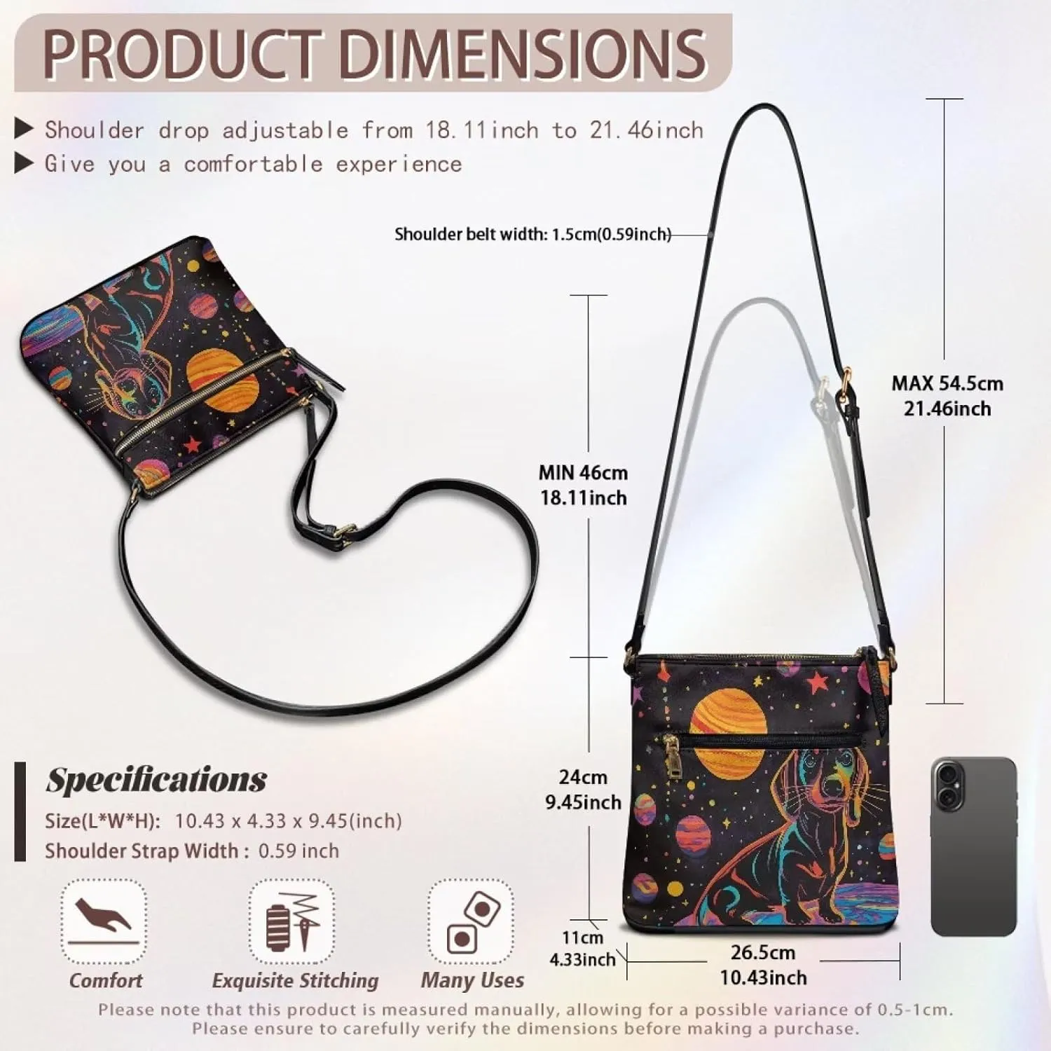 Women Lady Leather Handbag Shoulder Bag Tote Satchel Stylish Crossbody Purses Long Strap