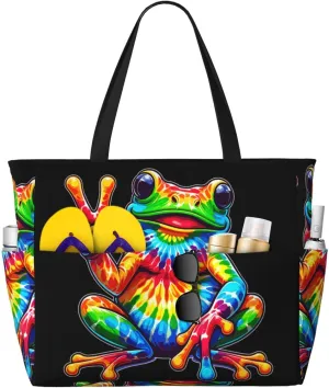 Women Large Beach Bag Travel Weekender Foldable Tote Bag for Pool Beach Vacation Gym