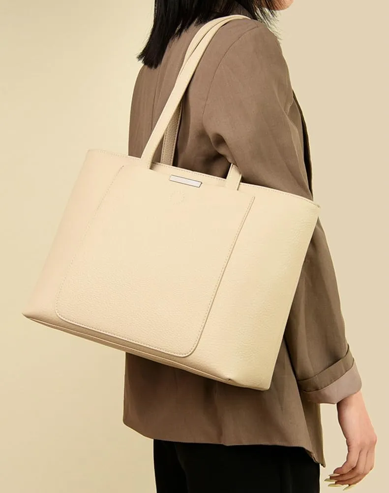 Women Large Vegan Leather Tote Casual Weekender Bag Shopper Top-handle Handbag Travel Shoulder Purse