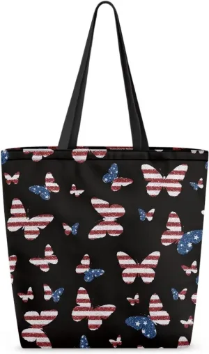 Women Men Canvas Bag with Inner Zipper Pocket Large Reusable Grocery Tote Handbag