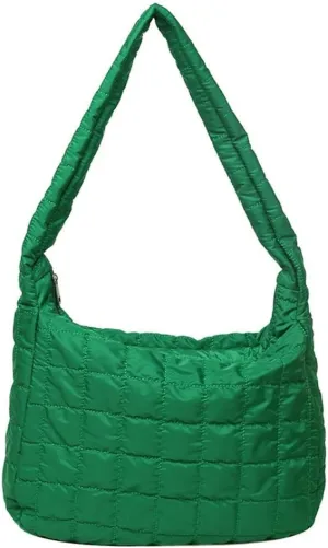 Women Puffer Tote Bags Lightweight Quilted Padding Shoulder Bag Lightweight Nylon Cotton Padded Large Tote Bags