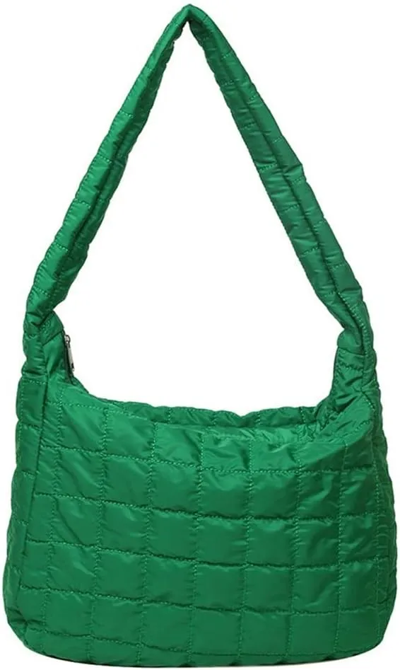 Women Puffer Tote Bags Lightweight Quilted Padding Shoulder Bag Lightweight Nylon Cotton Padded Large Tote Bags