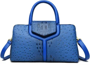 Women Top Handle Handbags Embossed Design Satchel Bag Crocodile Pattern Horizontal Long Purse Flap Shoulder Bag Totes