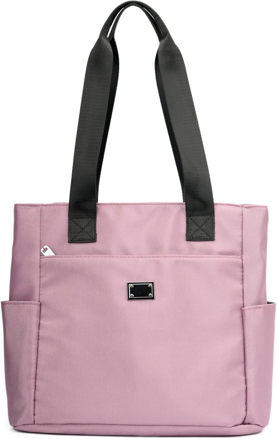 Women Tote Bag with Zipper Nylon Overnight Handbag Multiple Pockets Waterproof Shoulder Bag for Work Travel