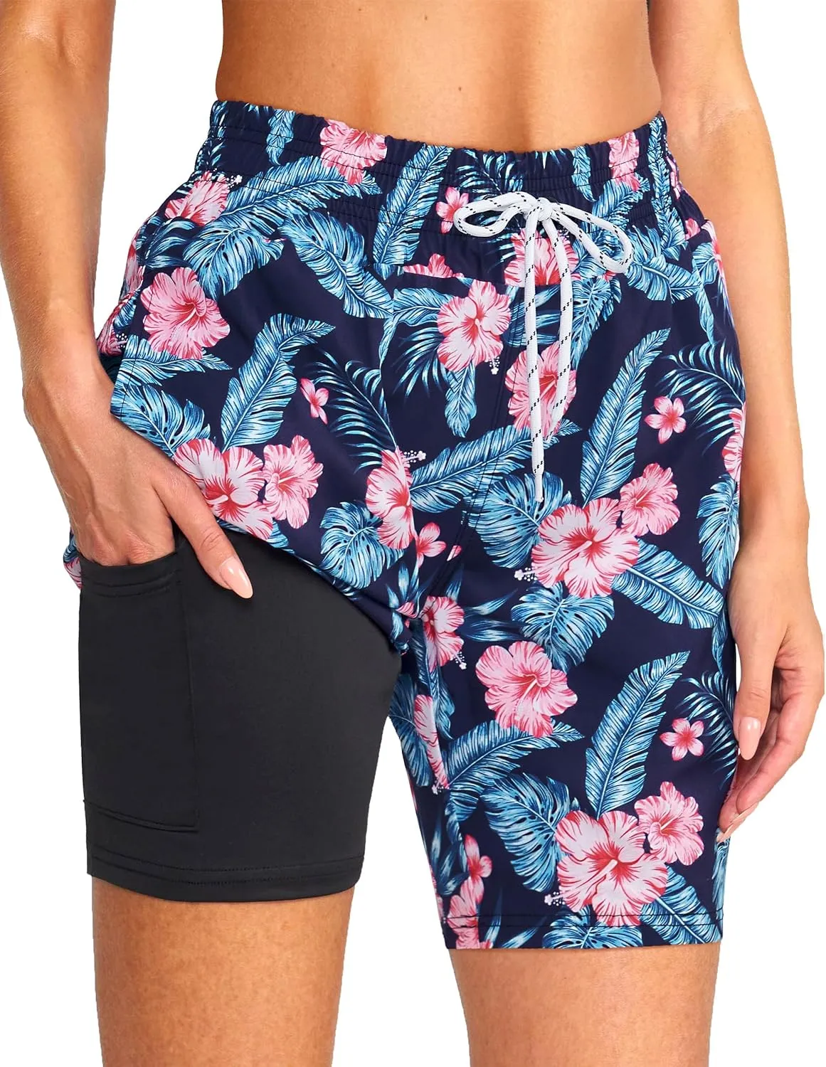 Women's 3''/5''/7'' Swim Board Shorts Quick Dry Beach Shorts with Liner Pockets Swimsuits Bottoms Trunks for Women