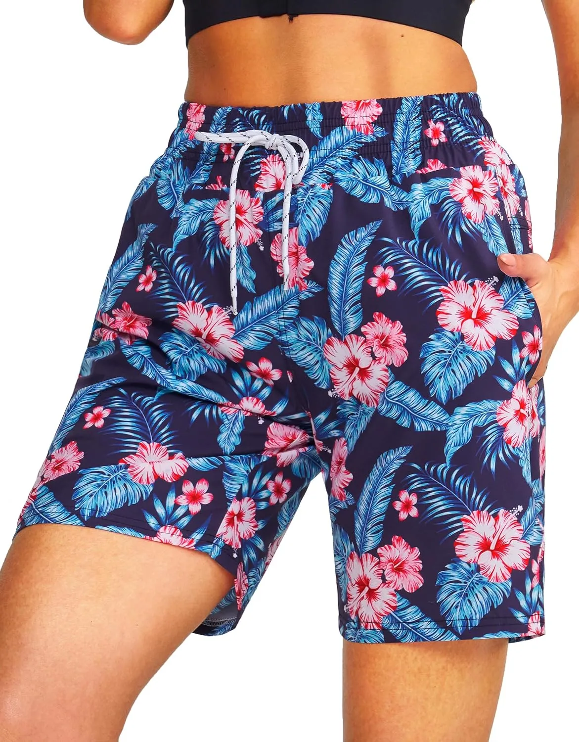Women's 3''/5''/7'' Swim Board Shorts Quick Dry Beach Shorts with Liner Pockets Swimsuits Bottoms Trunks for Women