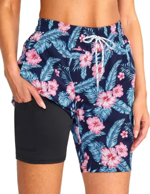 Women's 3''/5''/7'' Swim Board Shorts Quick Dry Beach Shorts with Liner Pockets Swimsuits Bottoms Trunks for Women