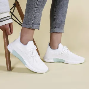 Women's Lace-Up Running Shoes - Breathable Mesh & Durable Rubber Sole for All-Season Outdoor Activities