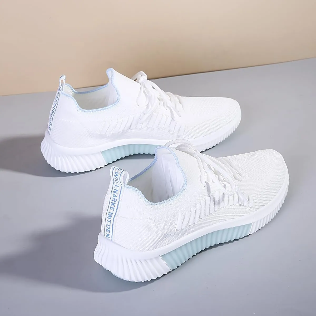 Women's Lace-Up Running Shoes - Breathable Mesh & Durable Rubber Sole for All-Season Outdoor Activities