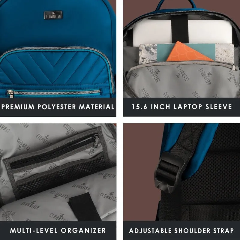 Women's Laptop Backpack - Stylish, Water Resistant | Fits 15.6'' | Teal Blue