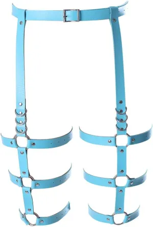 Women's leather body harness garter Lingerie cage Leg strap Waist belt Punk gothic Photography Rock Dance