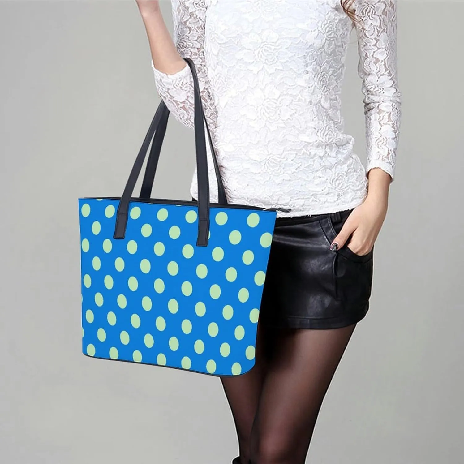 Women's Leather Tote Bag Fashion Handbag for Work Travel Shopping Daily Use Large Capacity Shoulder Purse