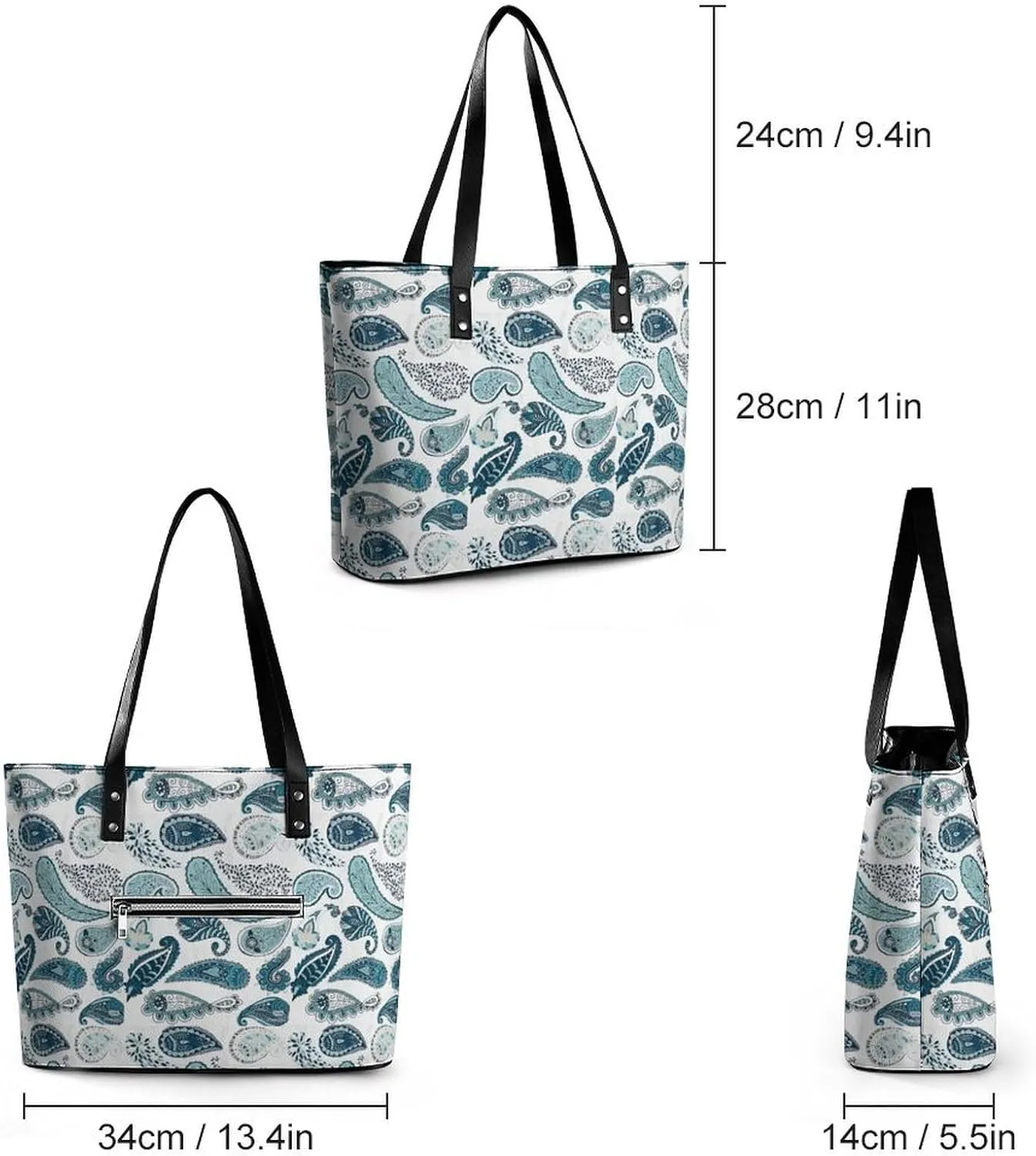 Women's Leather Tote Bag Fashion Handbag for Work Travel Shopping Daily Use Large Capacity Shoulder Purse