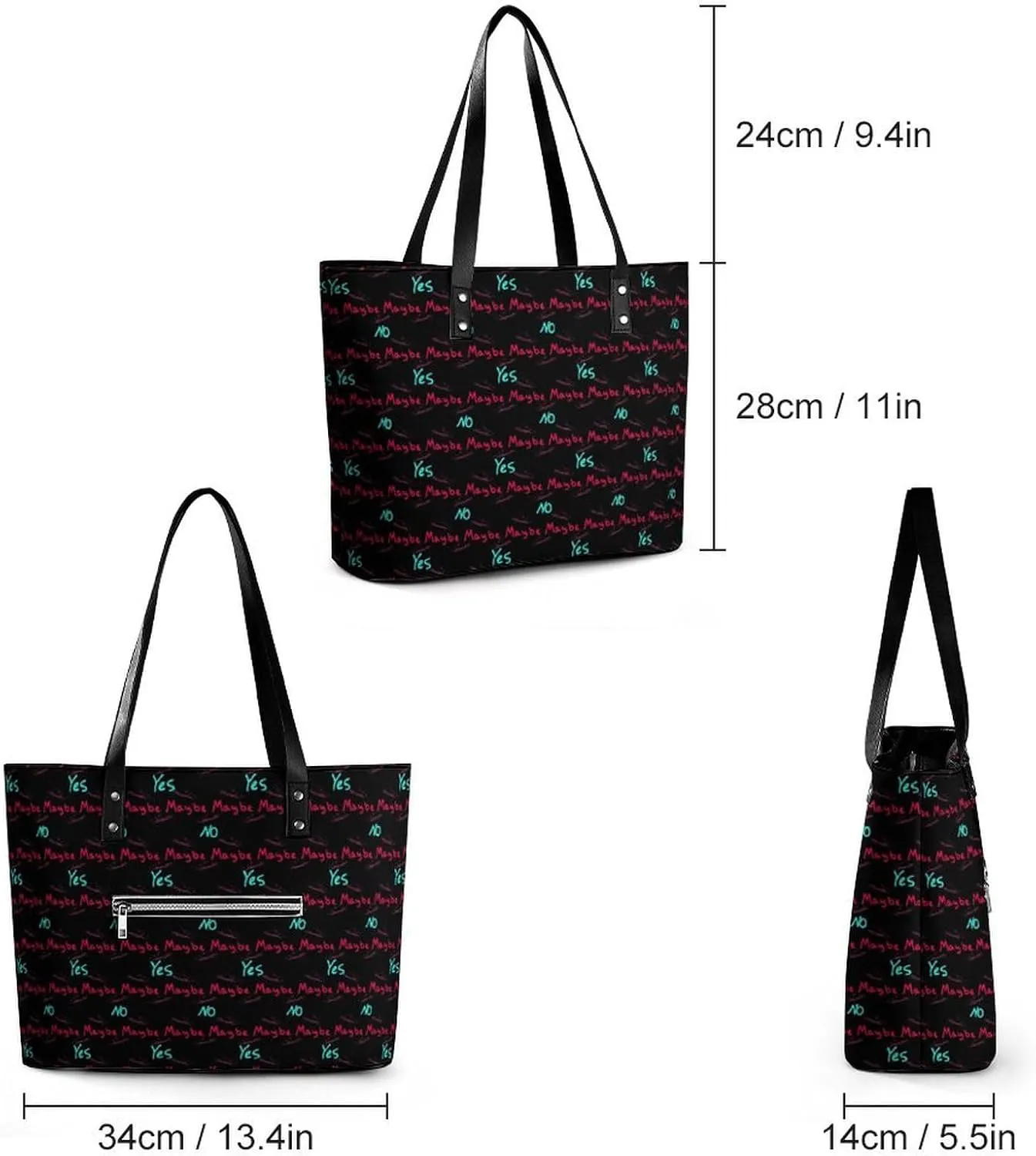 Women's Leather Tote Bag Fashion Handbag for Work Travel Shopping Daily Use Large Capacity Shoulder Purse