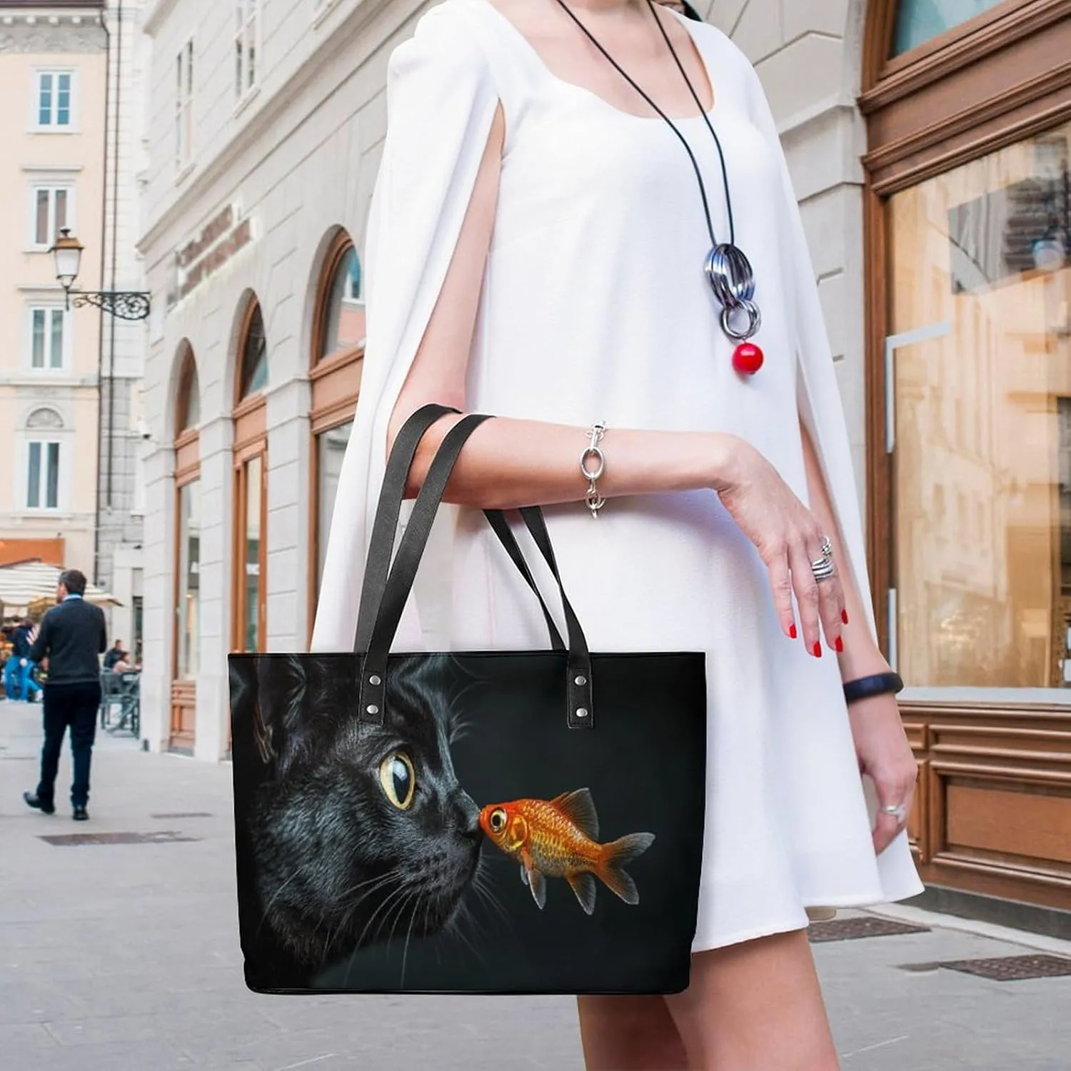 Women's Leather Tote Bag Fashion Handbag for Work Travel Shopping Daily Use Large Capacity Shoulder Purse